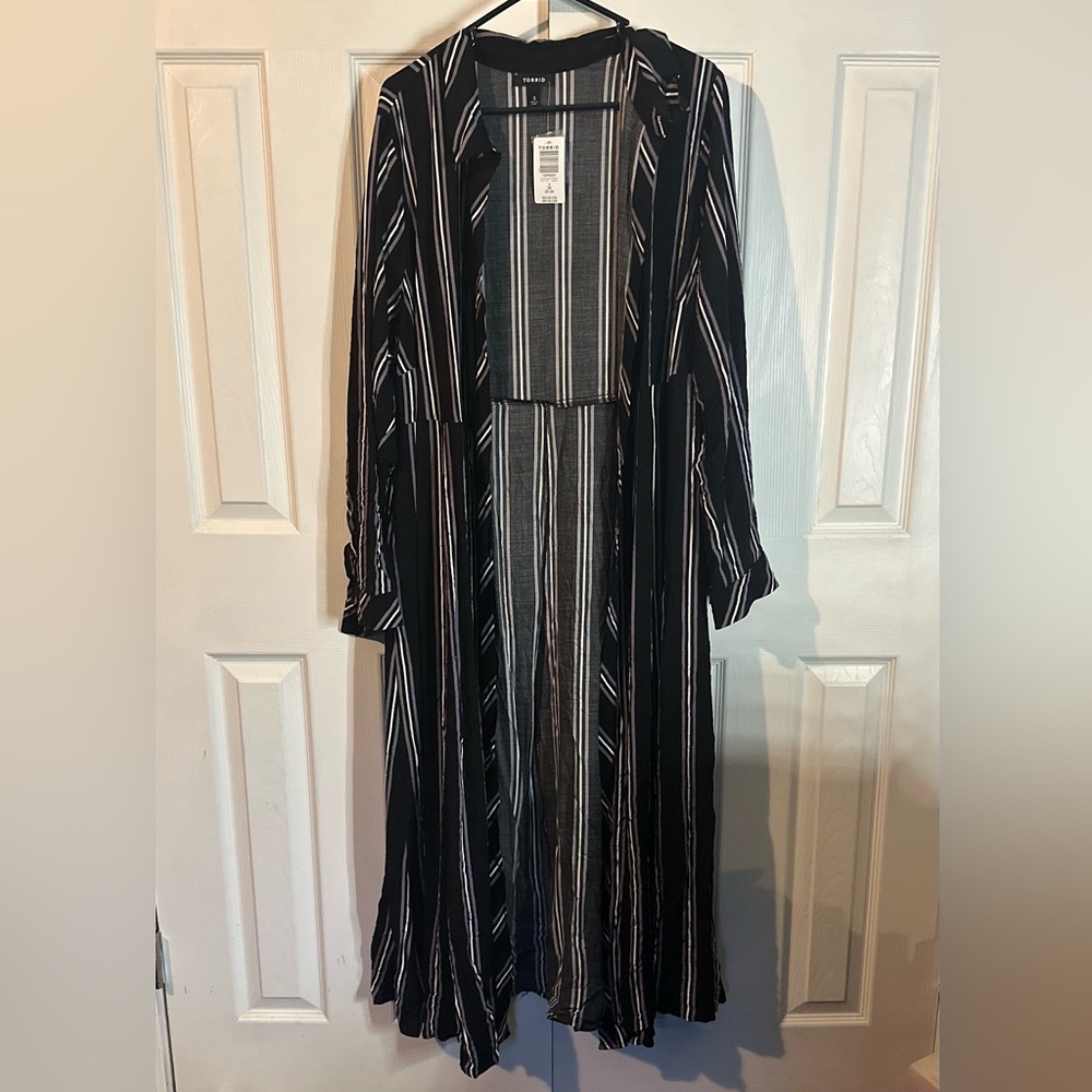 Torrid Plaid Open Maxi Top